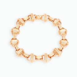 Oval Chain Bracelet 18K Yellow Gold, Large Link, 7.75"
