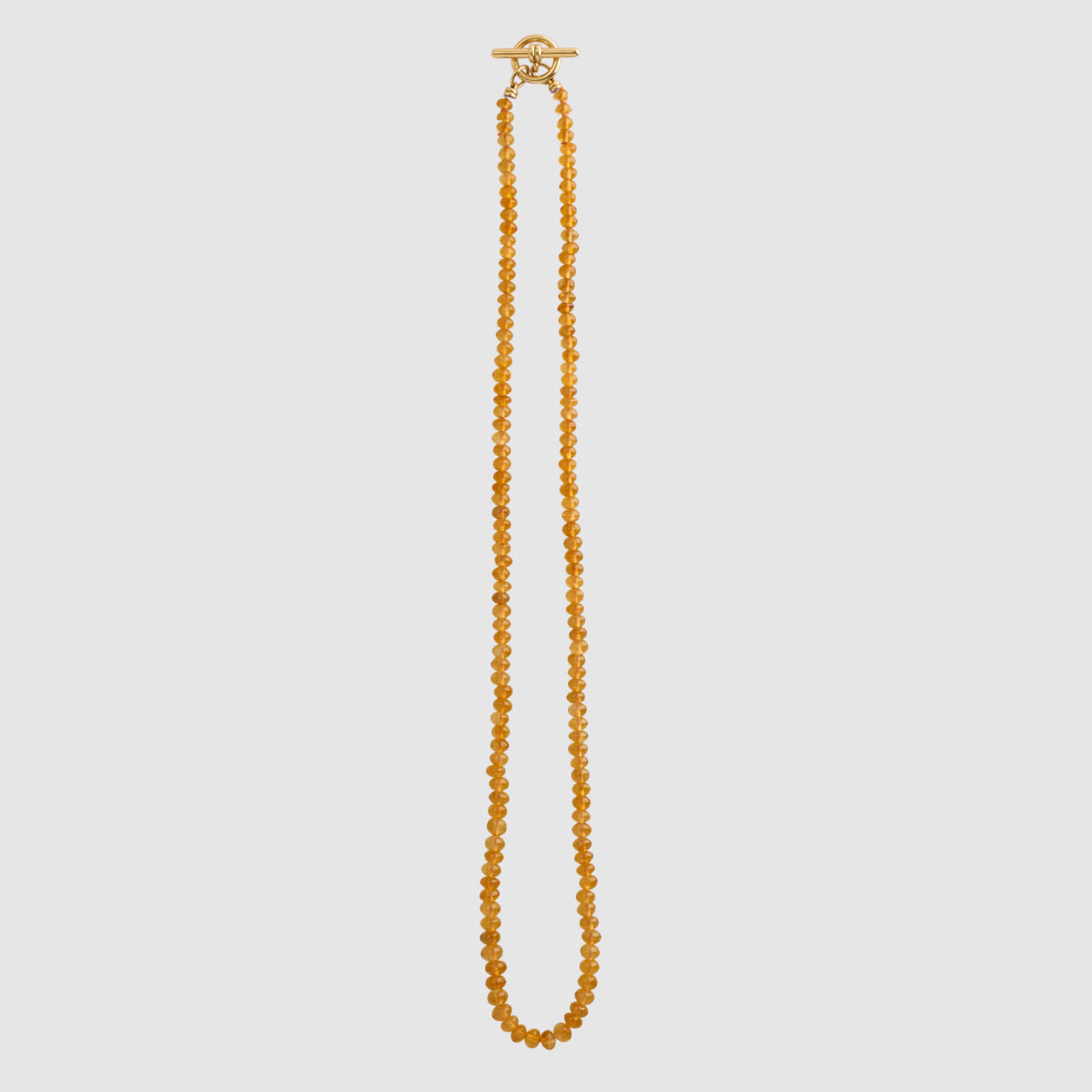 Rondelle Citrine Barre Mini Toggle Necklace 18K Yellow Gold, Medium, 16"