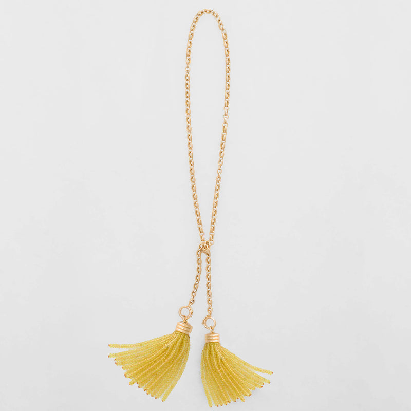 Sautoir Double Convertible Yellow Sapphire Necklace, 18K Yellow Gold, Medium Link, 32"