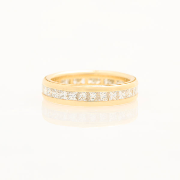 Diamond Wedding Band Ring, 18K Yellow Gold, Small