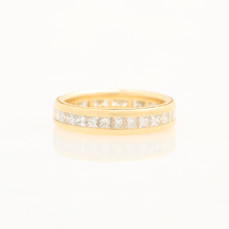 Diamond Wedding Band Ring, 18K Yellow Gold, Small