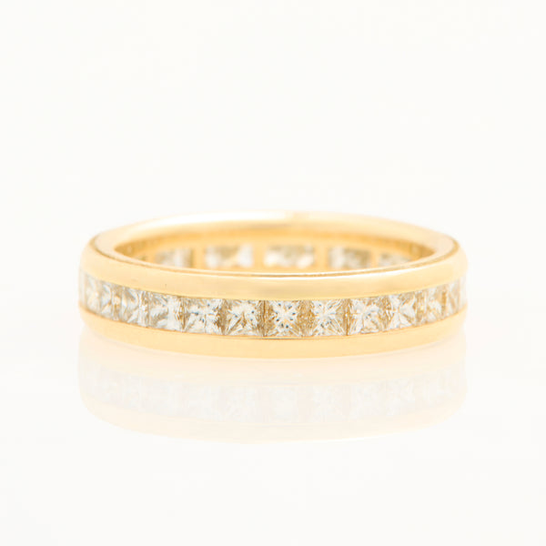 Diamond Channel Set Wedding Band, 18k Yellow Gold, Small