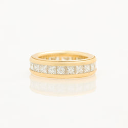 Diamond Wedding Band Ring, 18K Yellow Gold, Medium