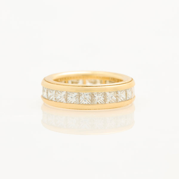 Diamond Wedding Band Ring, 18K Yellow Gold, Medium