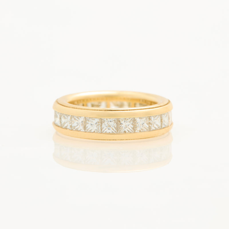 Diamond Wedding Band Ring, 18K Yellow Gold, Medium