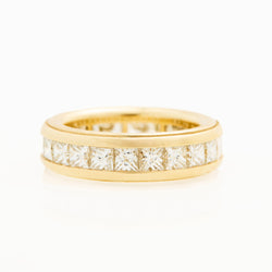 Diamond Channel Set Wedding Band, 18K Yellow Gold, Medium