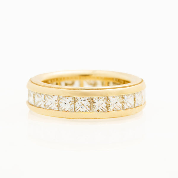 Diamond Channel Set Wedding Band, 18K Yellow Gold, Medium