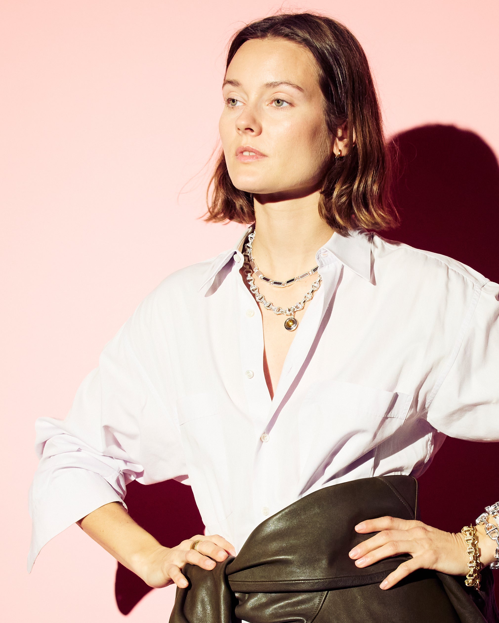 ID Tag Chain Necklace, Silver
