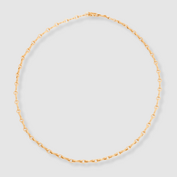 Column Chain Necklace, 18K Yellow Gold, Small Link, 18"