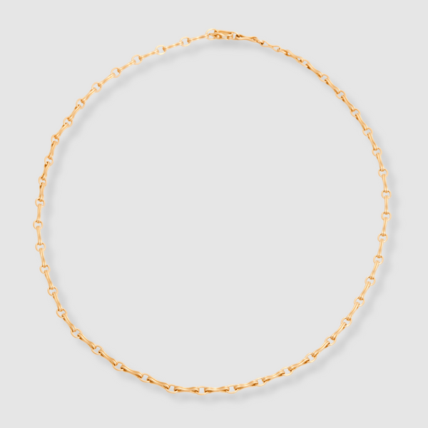 Column Chain Necklace, 18K Yellow Gold, Small Link, 18"