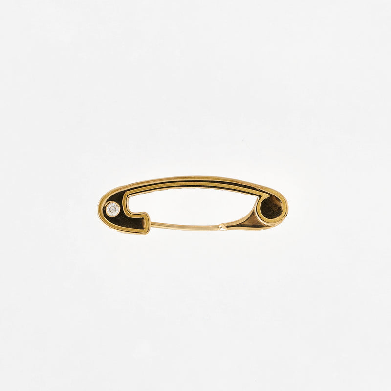 Diamond Tie Pin Brooch, 18k Yellow Gold, Small
