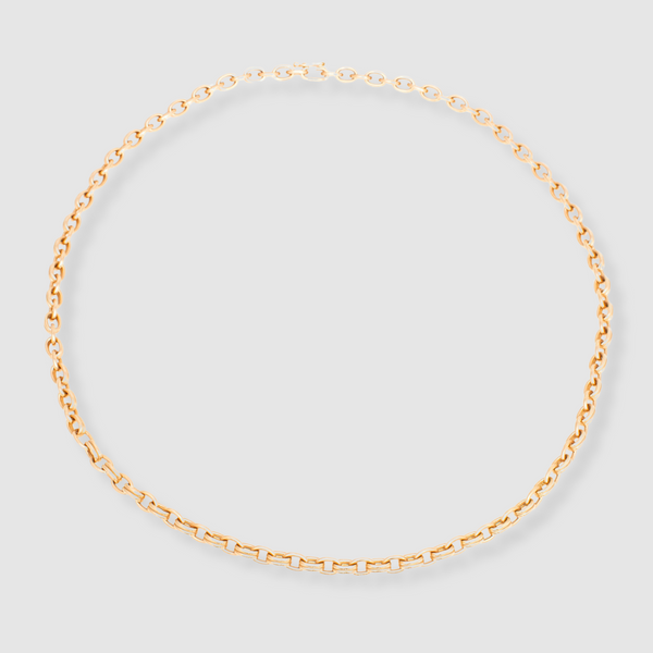 Double Chain Necklace, 18K Yellow Gold, Medium Link, 20"