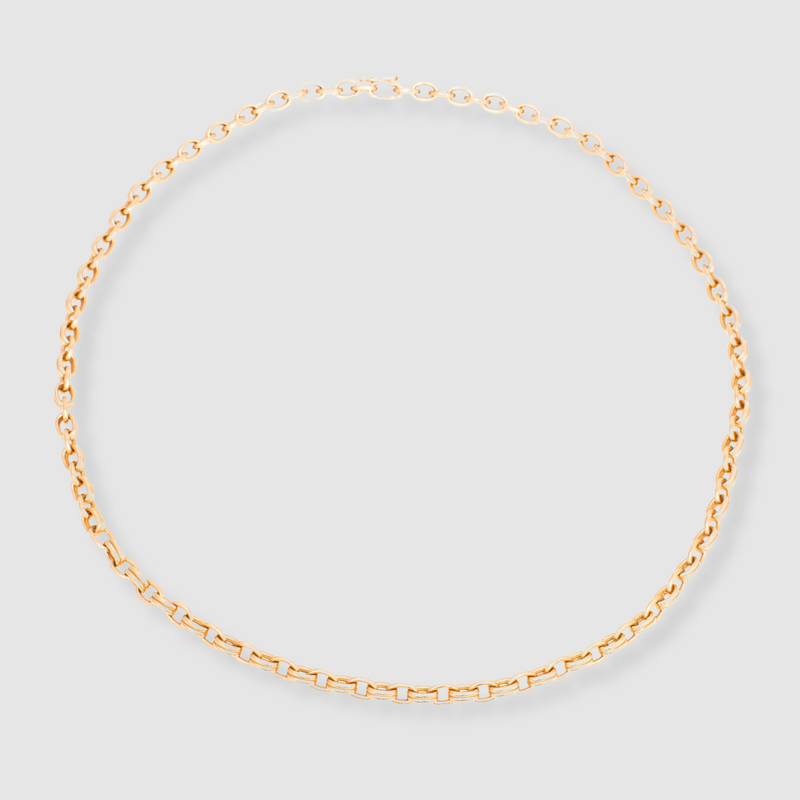 Double Chain Necklace, 18K Yellow Gold, Medium Link, 20"