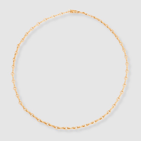 Column Chain Necklace, 18K Yellow Gold, Small Link, 16"