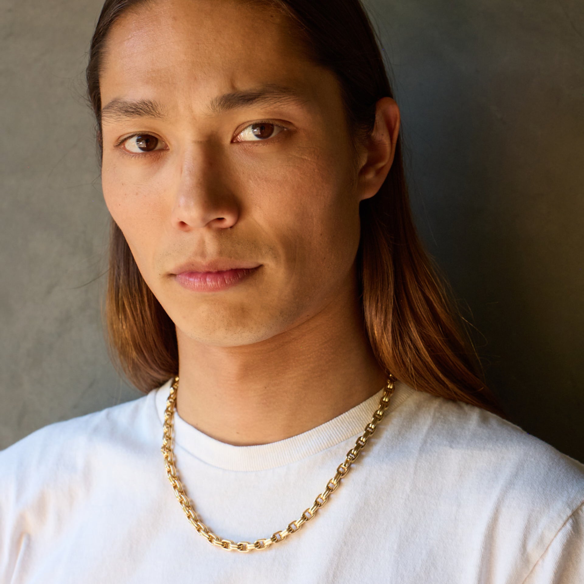 Double Box Chain Necklace, 18K Yellow Gold, Medium Link, 20"