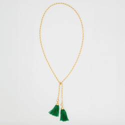 Sautoir Double Convertible Emerald Necklace 18K Yellow Gold, Medium Link, 32"