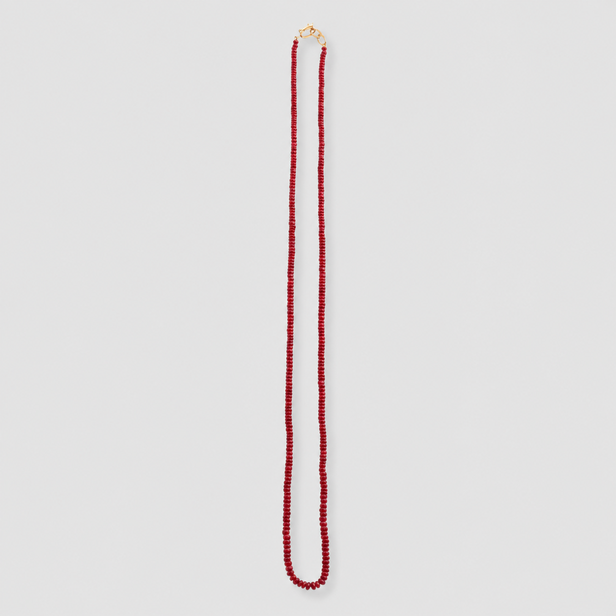 Rondelle Ruby Necklace 18K Yellow Gold, 20"