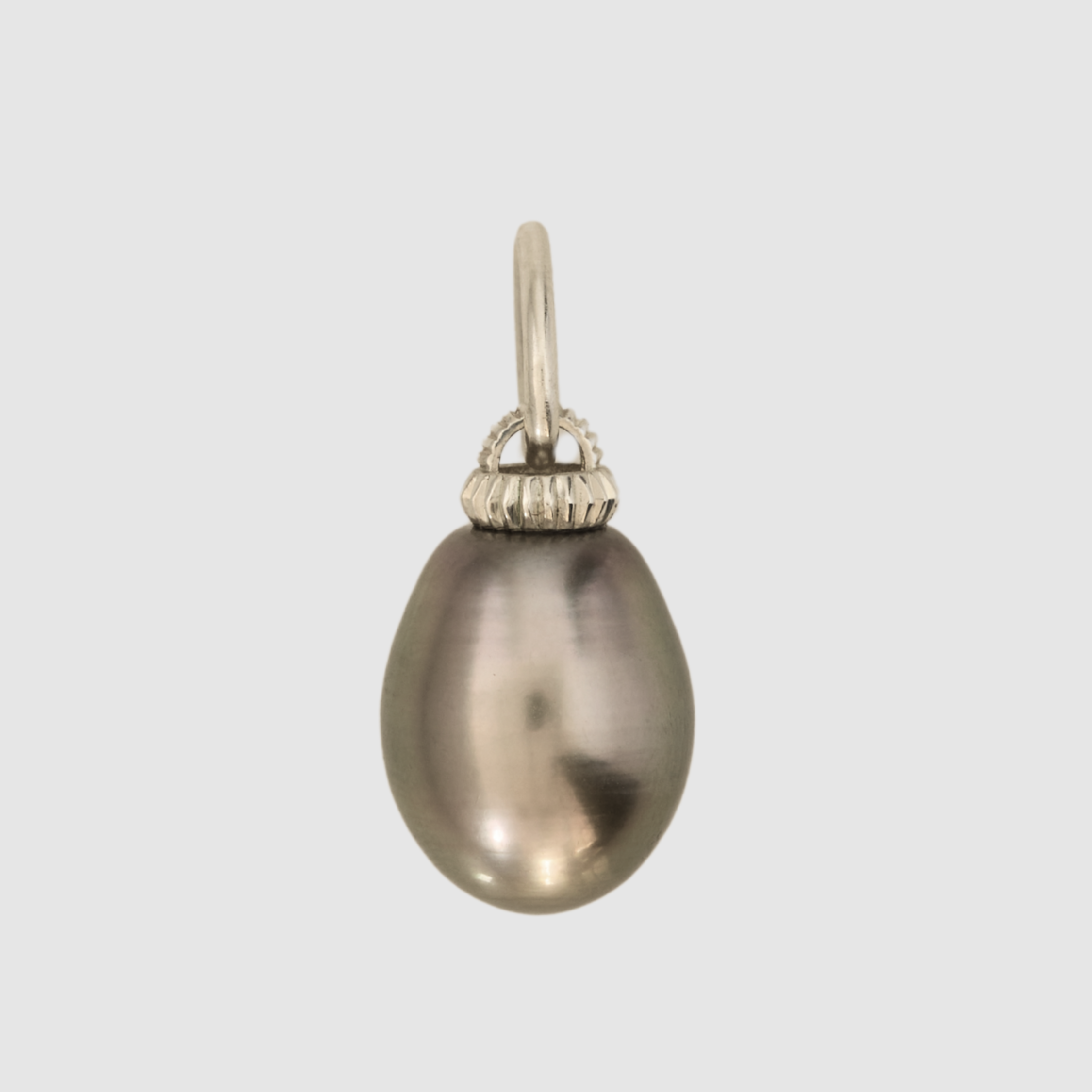 Tahitian Drop Pearl Barre Pendant, Fine Silver, Large (PRE-ORDER)
