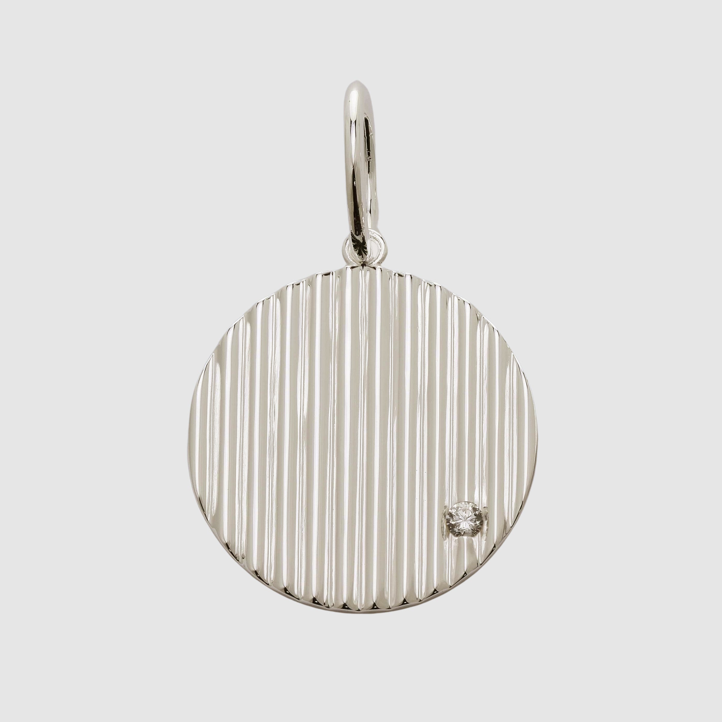 Diamond Circle Barre Medallion, Fine Silver, Medium (PRE-ORDER)