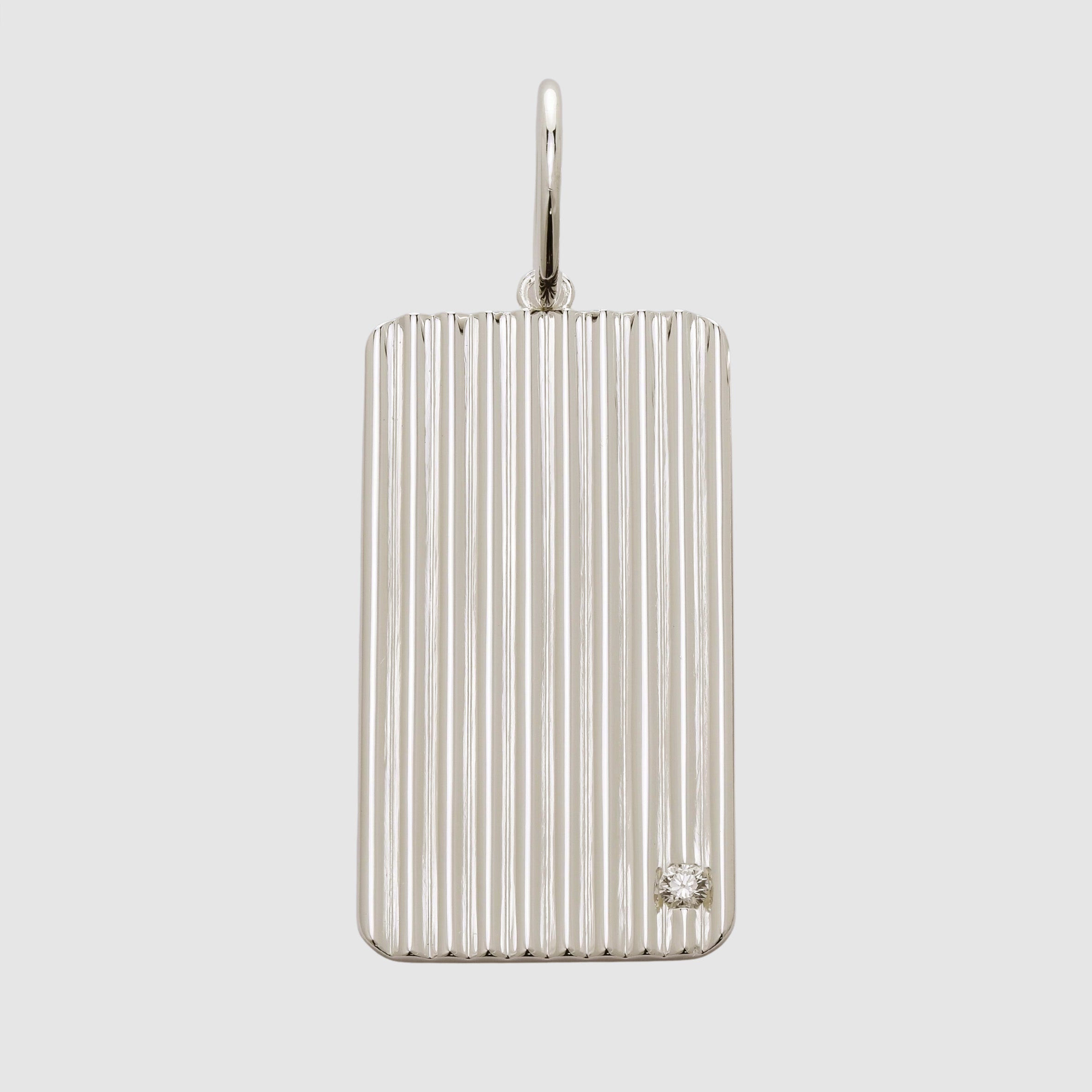 Diamond Rectangle Barre Medallion, Fine Silver (PRE-ORDER)