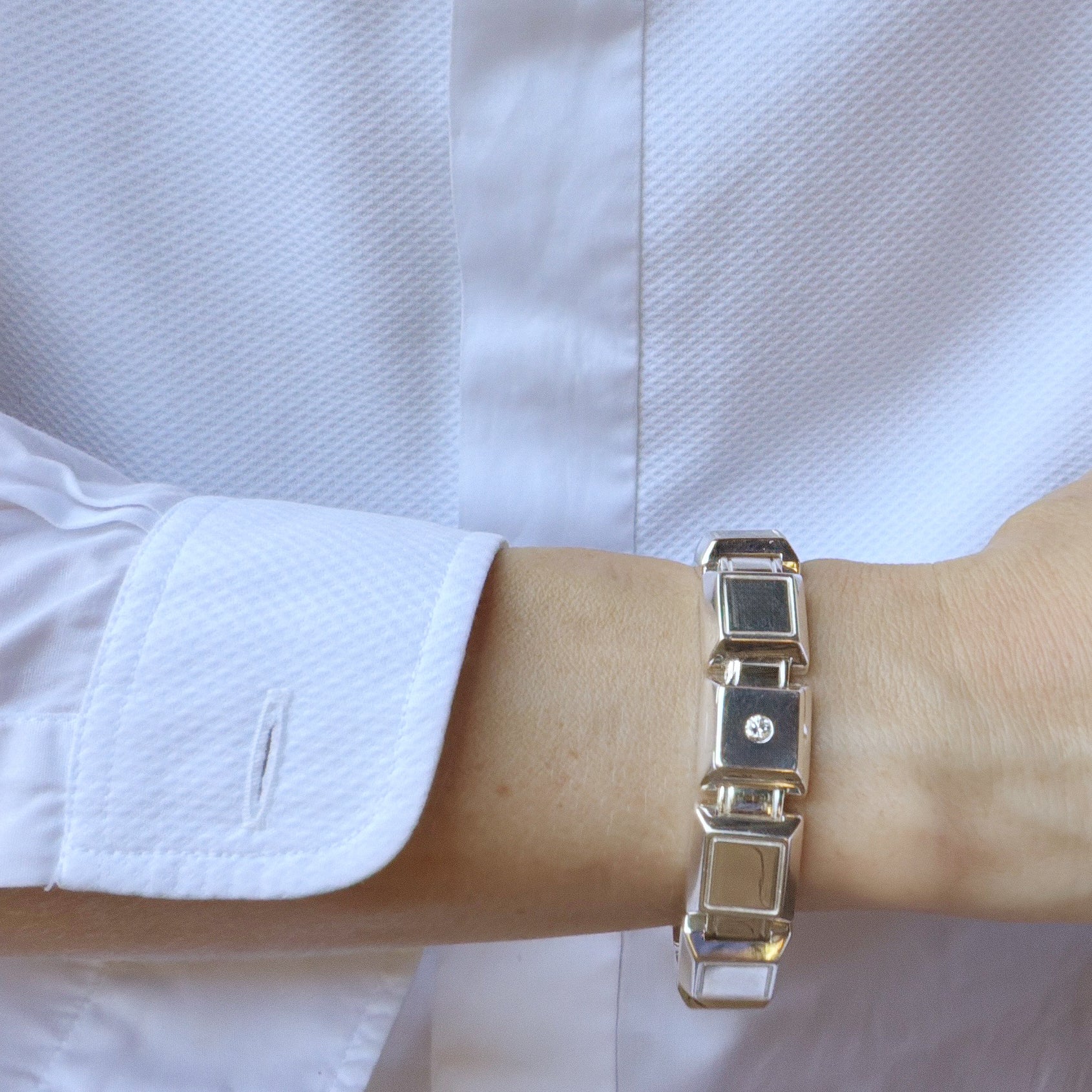 Cube Chain Bracelet, Silver