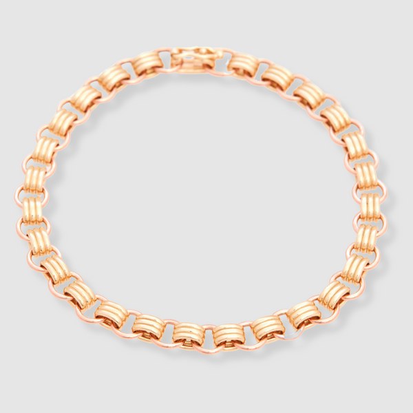 Triple Chain Bracelet 18K Yellow Gold, Small Link, 7"