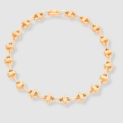 Oval Chain Bracelet 18K Yellow Gold, Small Link, 7.25"