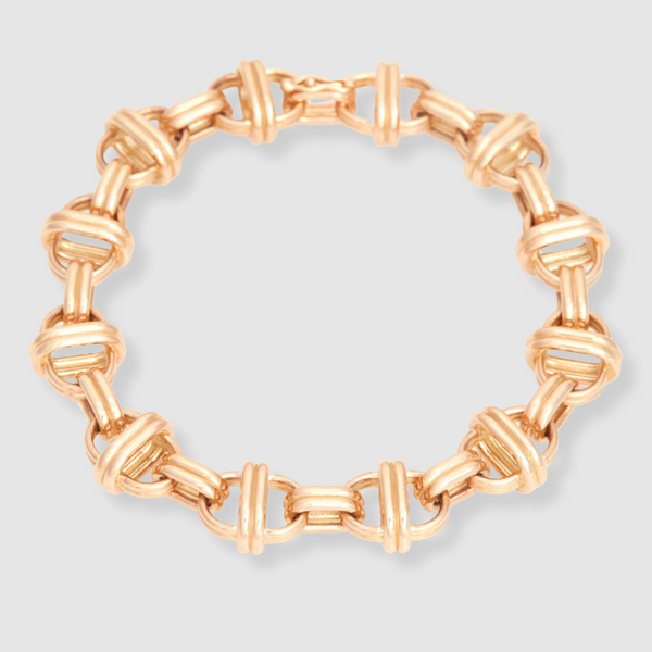 Oval Chain Bracelet 18K Yellow Gold, Medium Link, 7.25"