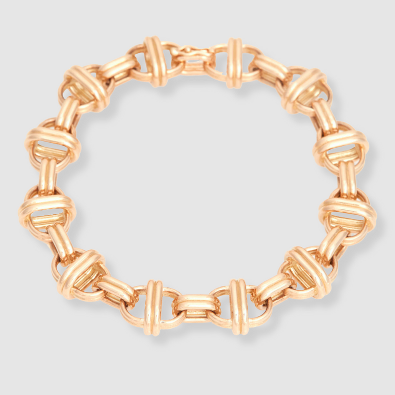 Oval Chain Bracelet 18K Yellow Gold, Medium Link, 7.25"