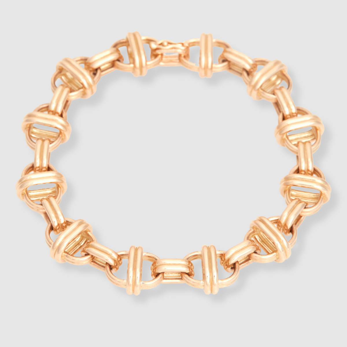 Oval Chain Bracelet 18K Yellow Gold, Large Link, 7.75"