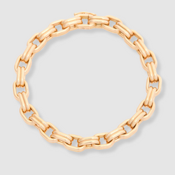 Double Box Chain Bracelet 18K Yellow Gold, Medium Link, 7.25"