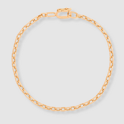 Anchor Chain Bracelet 18K Yellow Gold, Small Link, 7.25"