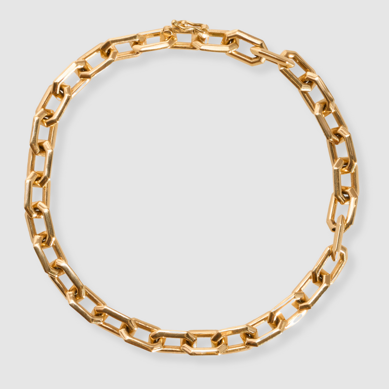 Anchor Chain Bracelet, Medium Link, 18k Yellow Gold, 8.25"