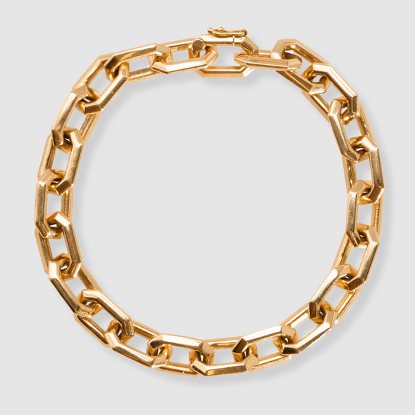 Anchor Chain Bracelet, 18k Yellow gold, Large Link, 8.25"