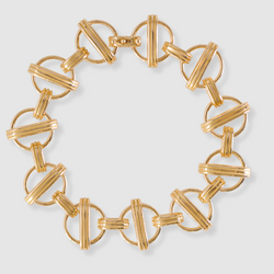 Orbit Link Chain Bracelet 18K Yellow Gold, 7.25"