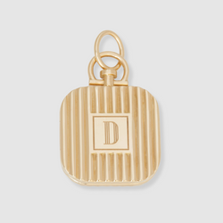 Reversible Square Monogram Barre Photo Locket, 18k Yellow Gold