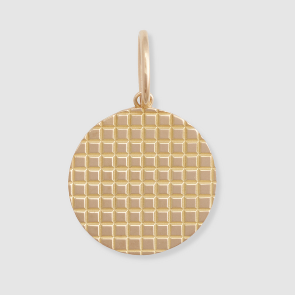 Circle Pyramid Medallion, 18k Yellow Gold, Medium