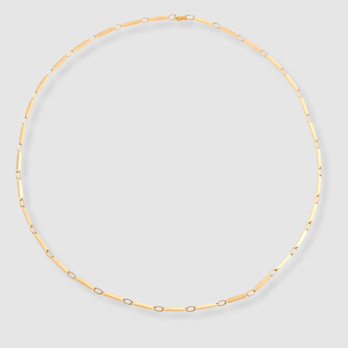 Pyramid Chain Necklace, 18K Yellow Gold, Small Link, 20"