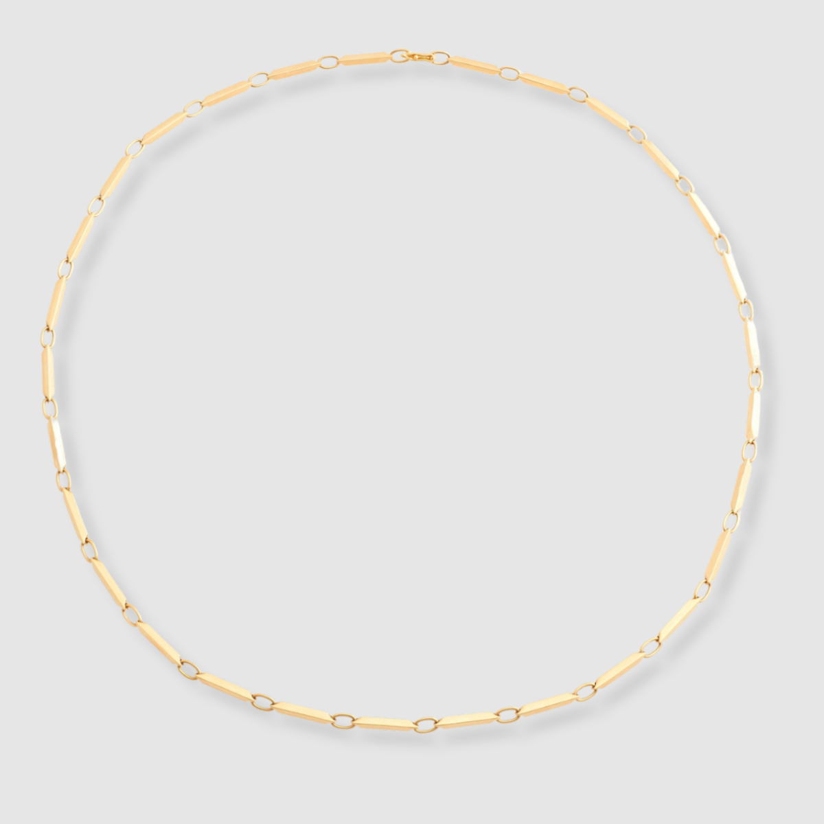 Pyramid Chain Necklace, 18K Yellow Gold, Medium Link, 20"