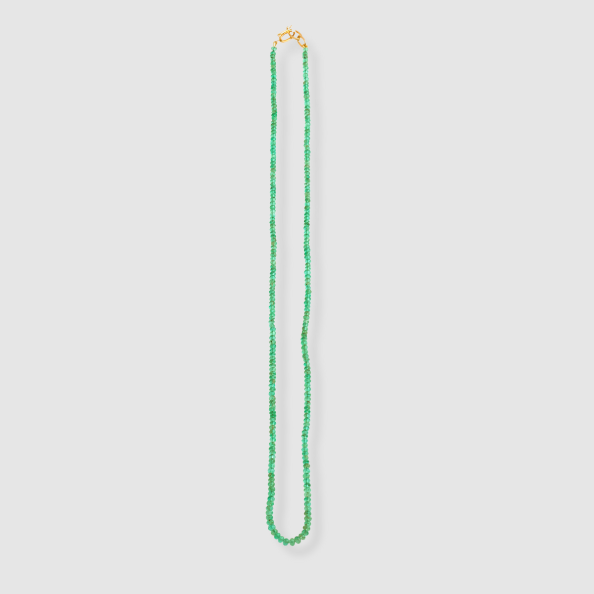Rondelle Emerald Necklace 18K Yellow Gold, 16"