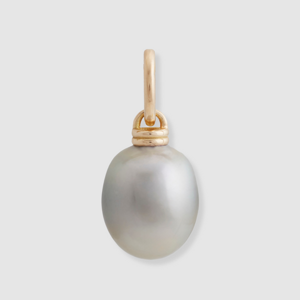 Tahitian Drop Pearl Double Pendant, 18K Yellow Gold, Medium