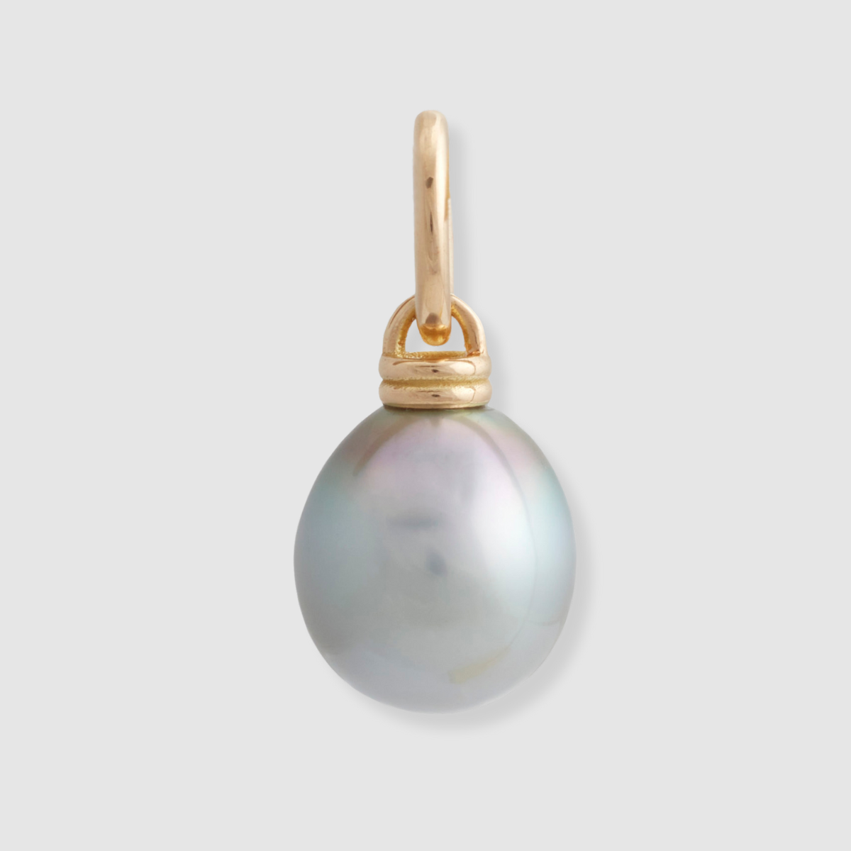 Tahitian Drop Pearl Double Pendant, 18K Yellow Gold, Medium