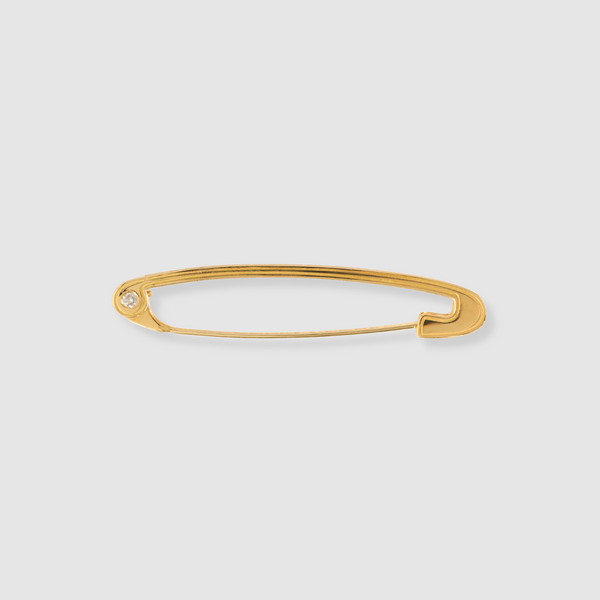 Diamond Tie Pin Brooch, 18k Yellow Gold