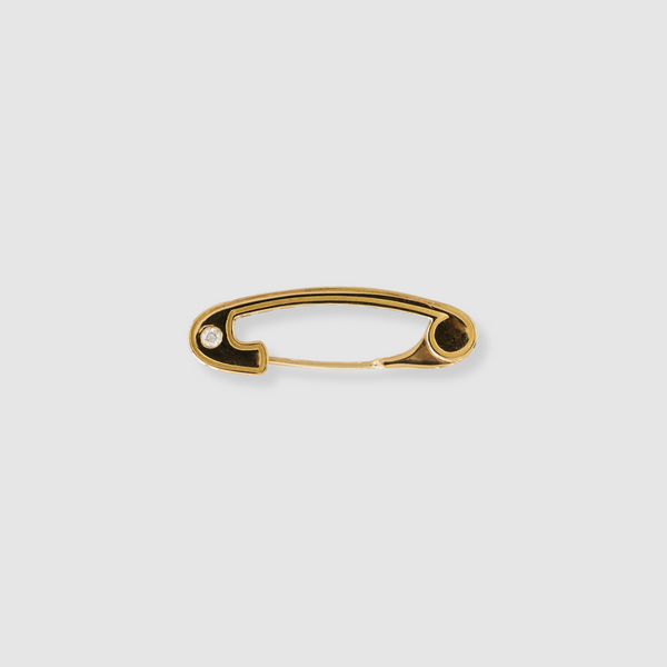 Diamond Tie Pin Brooch, 18k Yellow Gold, Small