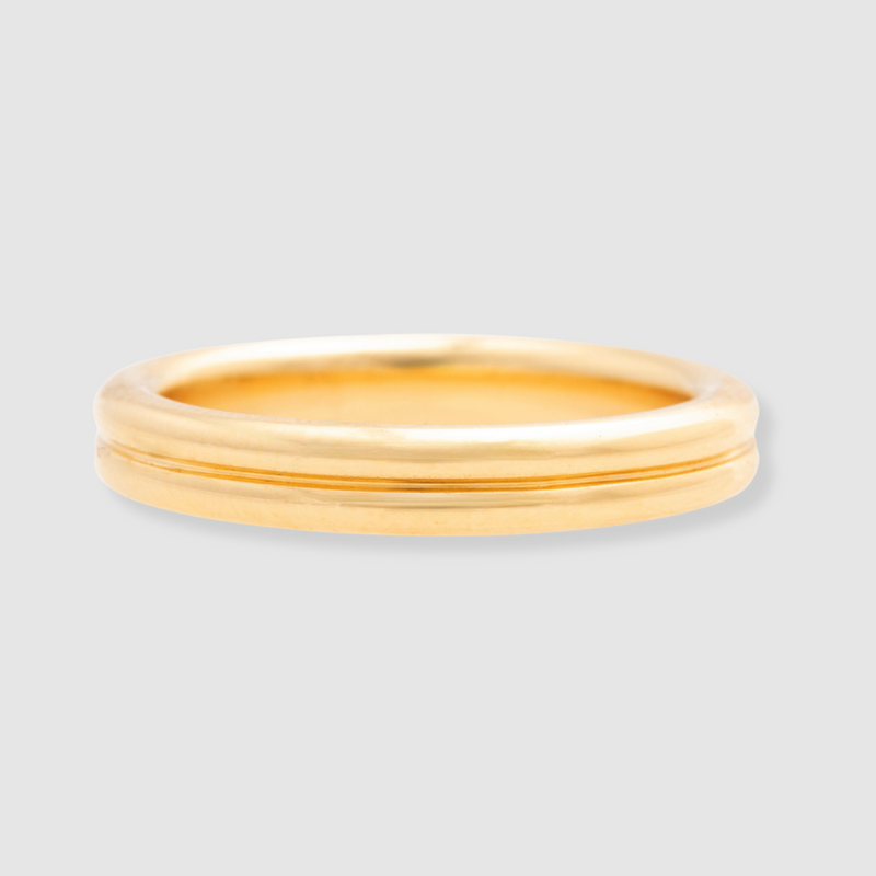 Double Band Link Ring, 18K Yellow Gold, Small