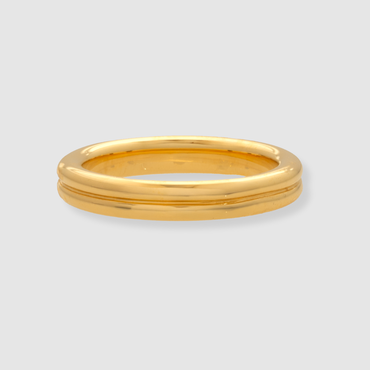 Double Band Link Ring, 18K Yellow Gold, Small