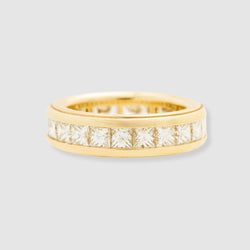 Diamond Channel Set Wedding Band, 18K Yellow Gold, Medium