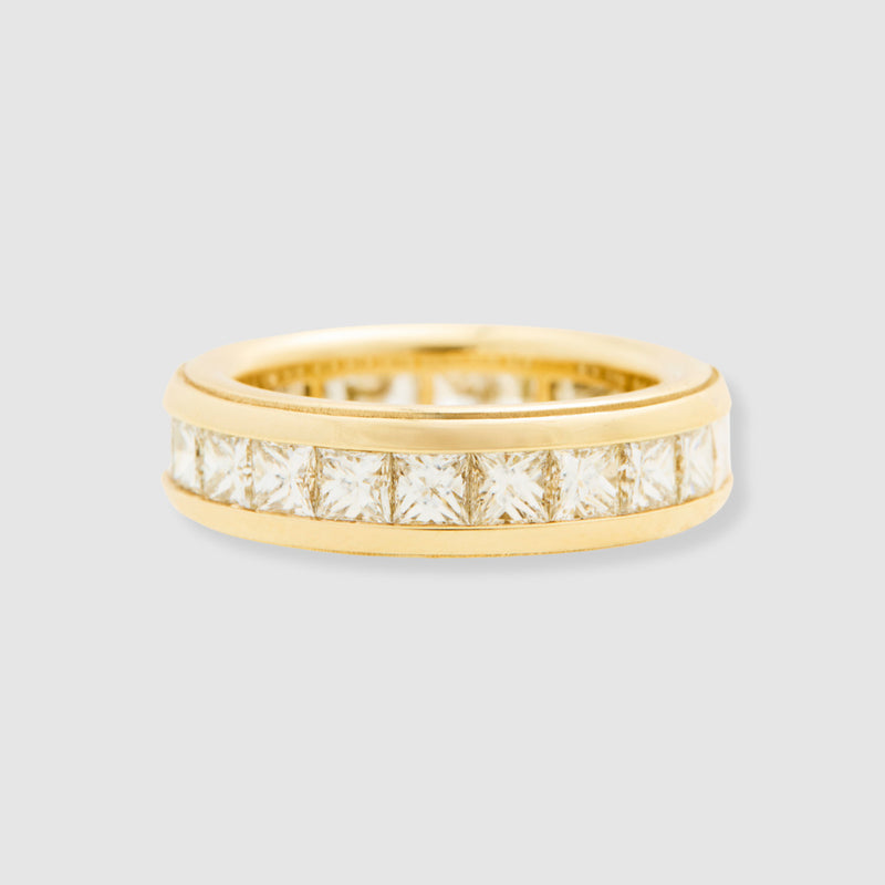 Diamond Channel Set Wedding Band, 18K Yellow Gold, Medium