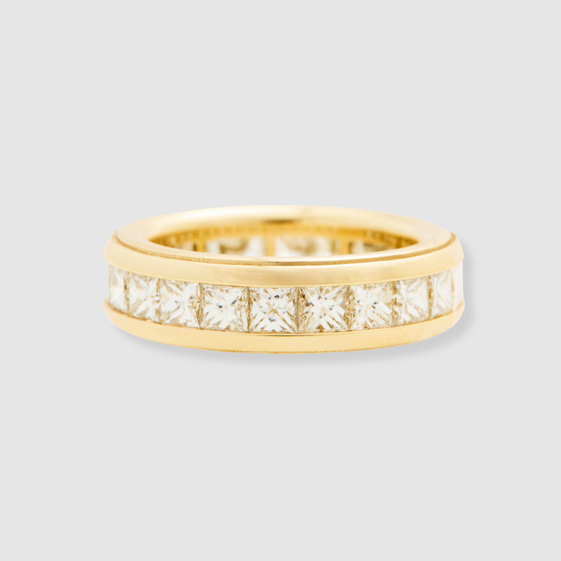 Diamond Channel Set Wedding Band, 18K Yellow Gold, Medium