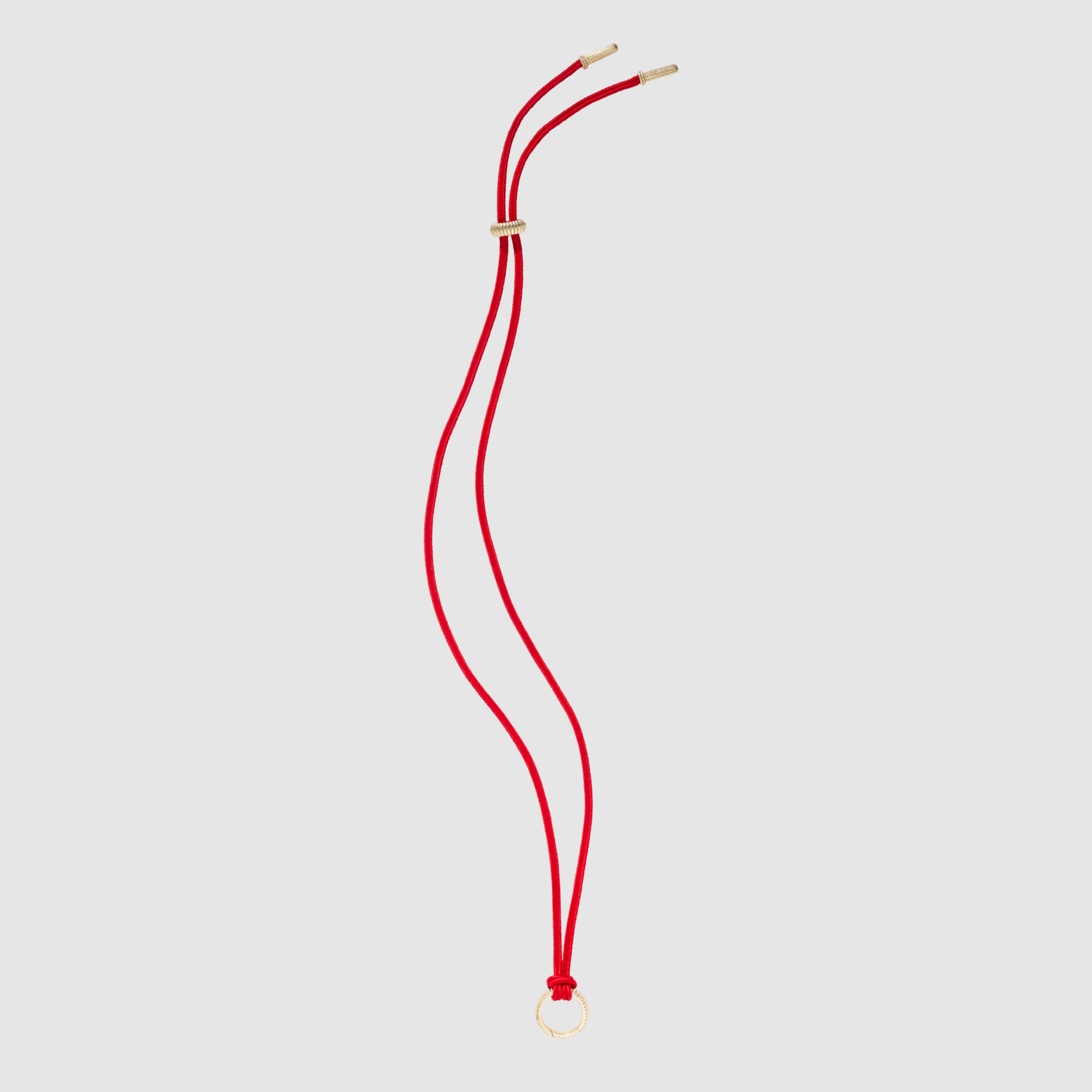 Barre Cord Necklace with Silk, Fine Silver, Red